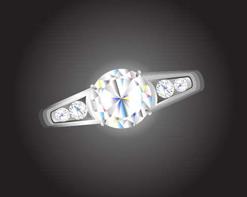 Vector Diamond Ring, using Illustrator